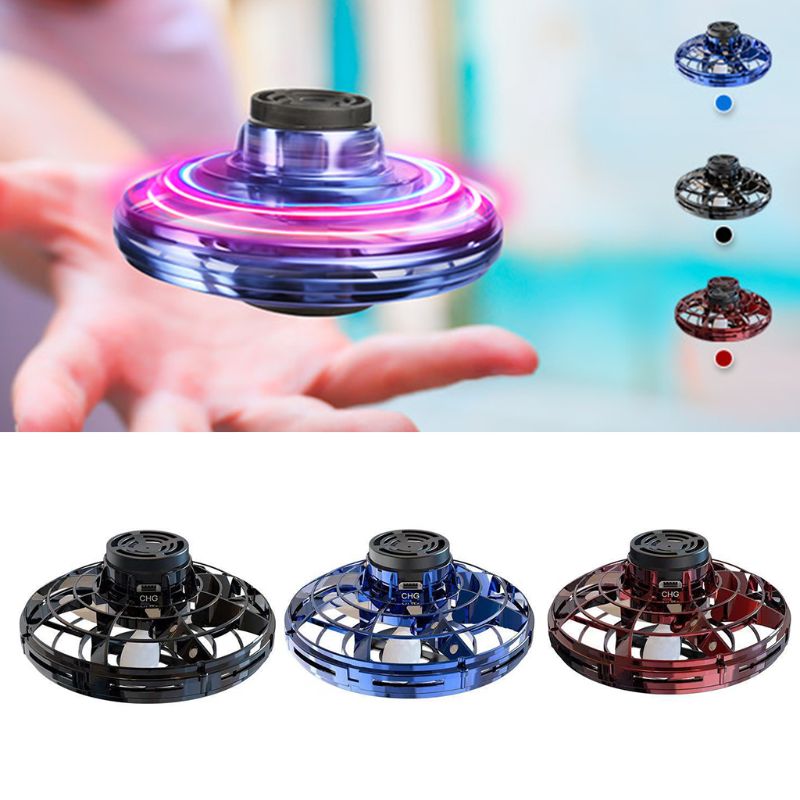 Mini Fingertip Interactive Toy Drone LED UFO Type Flying Helicopter Spinner Toy Kids