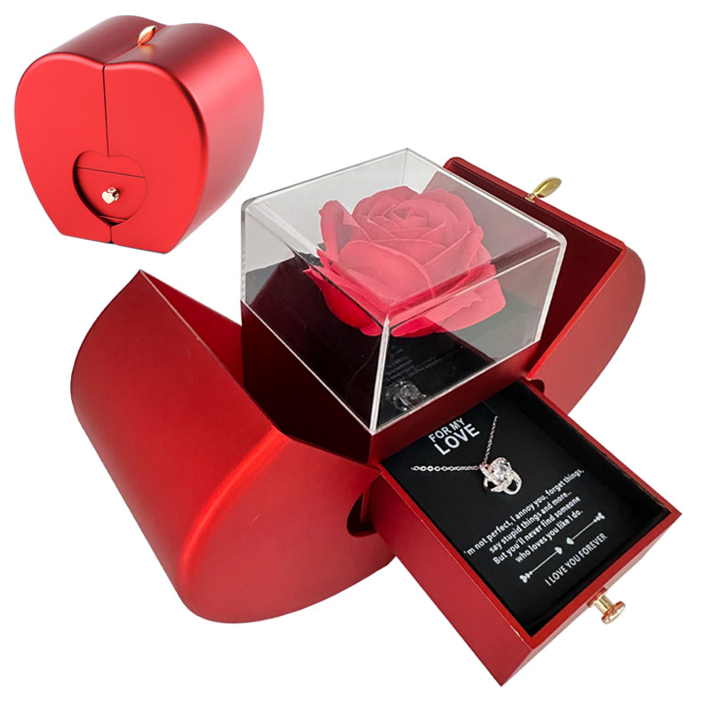 Jewelry Box Red Apple Gift Necklace